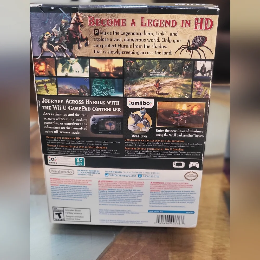 Zelda Twilight Princess HD Wii U w/ Wolf Link Amiibo NIB